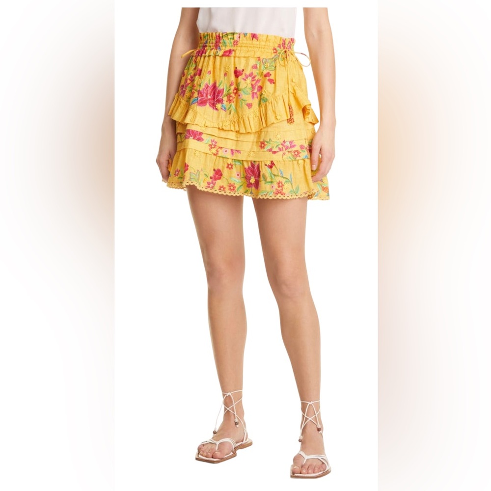 NWT FARM RIO Flower Dream Tiered Cotton Skirt size Medium - Picture 6 of 10